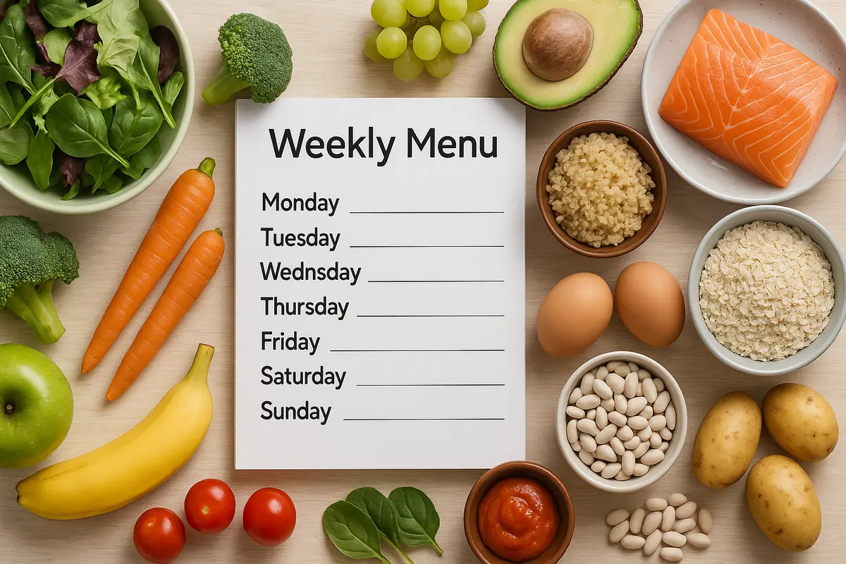 Menu settimanale equilibrato: l’organizzazione che semplifica la spesa e la salute